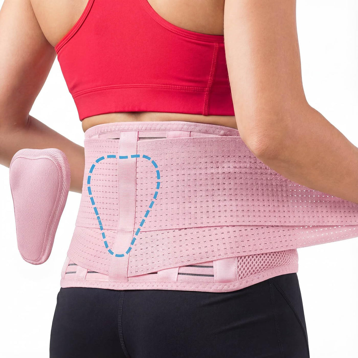 Sparthos Back Brace for Women & Men, Sciatica, Lower Back Pain - Black-L