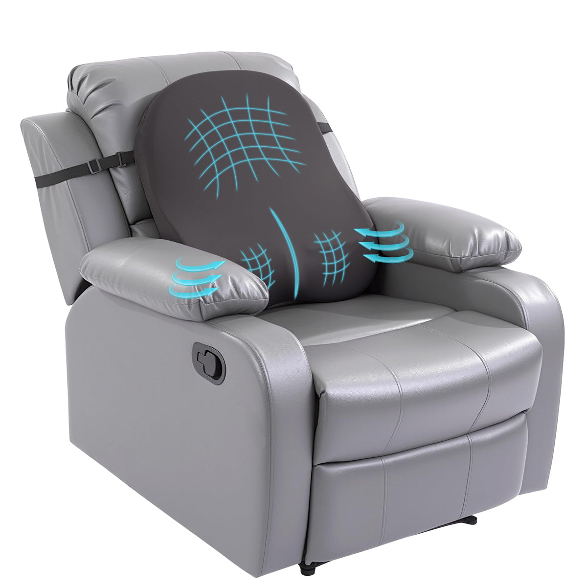 HOMBYS Extra Long Lumbar Support Pillow for Recliner Chair, 50D Molded Memory Foam Back Support Cushion with Full Back Support, Ergonomic Design & Breathable Cover