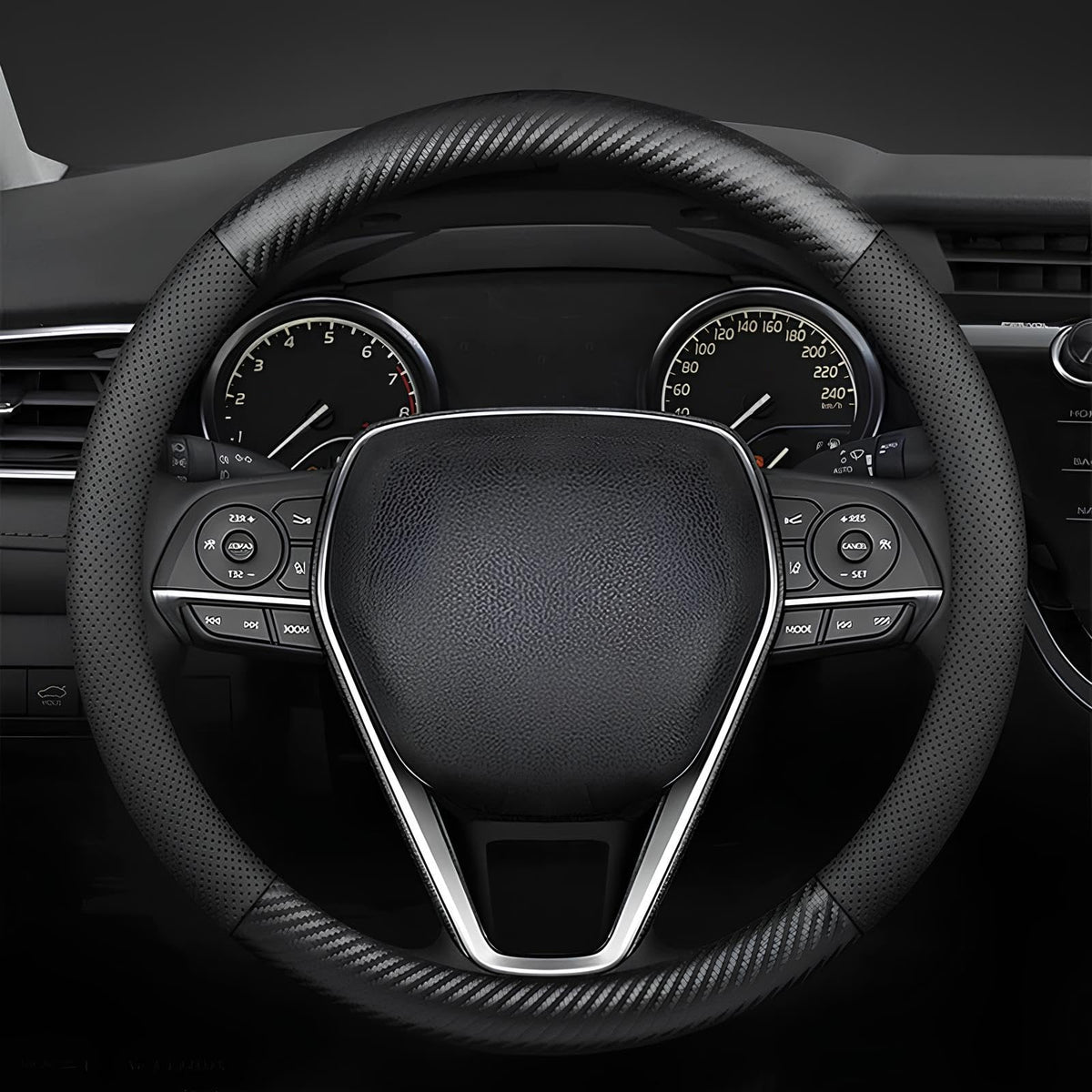 Steering Wheel Cover 14.5"-15", Heavy-Duty, Non-Folding Packaging