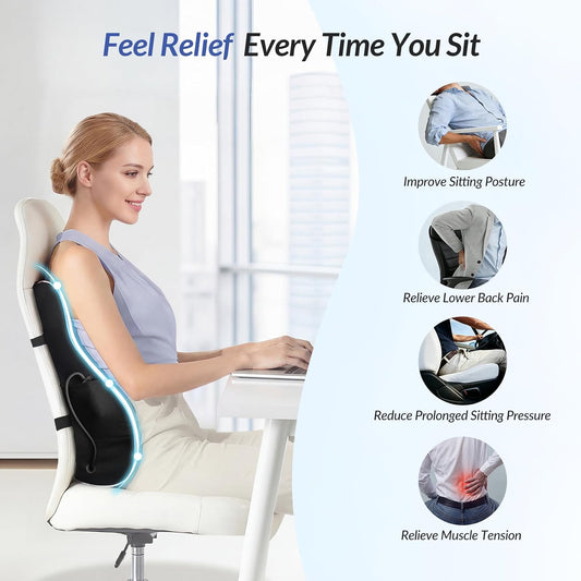 ZIKEE Lumbar Support Pillow with Adjustable Airbag for Back Pain Relief