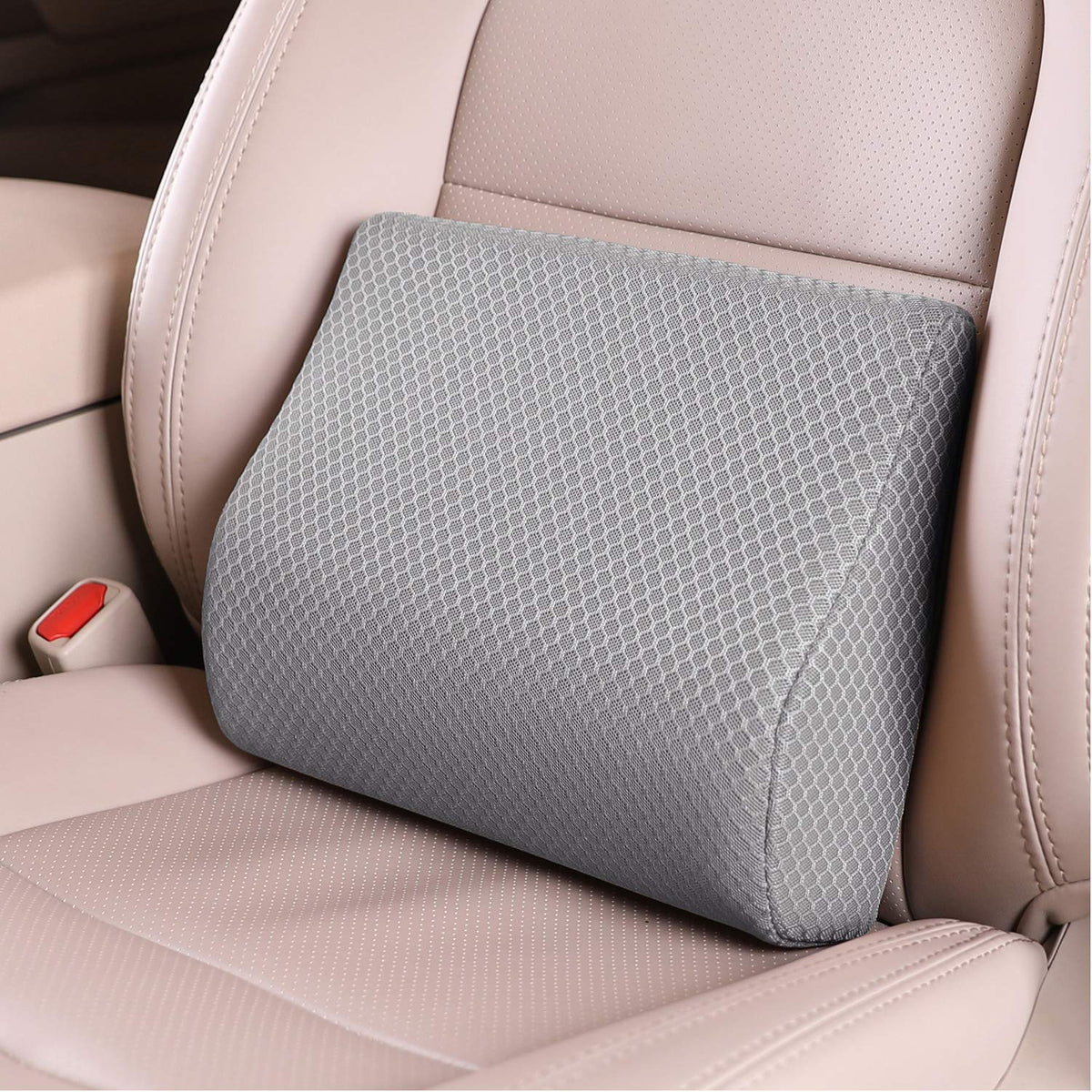 Memory Foam Lumbar Support Pillow for Car - Lower Back Support Cushion for Driving, Back Pain Relief for Car Seat, Office Chair, Wheelchair (Black)