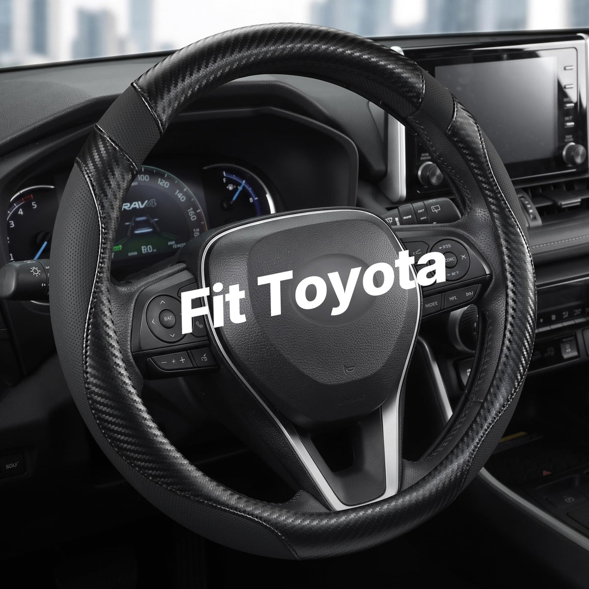 West Llama Customized Auto Car Steering Wheel Cover for Toyota (Black)
