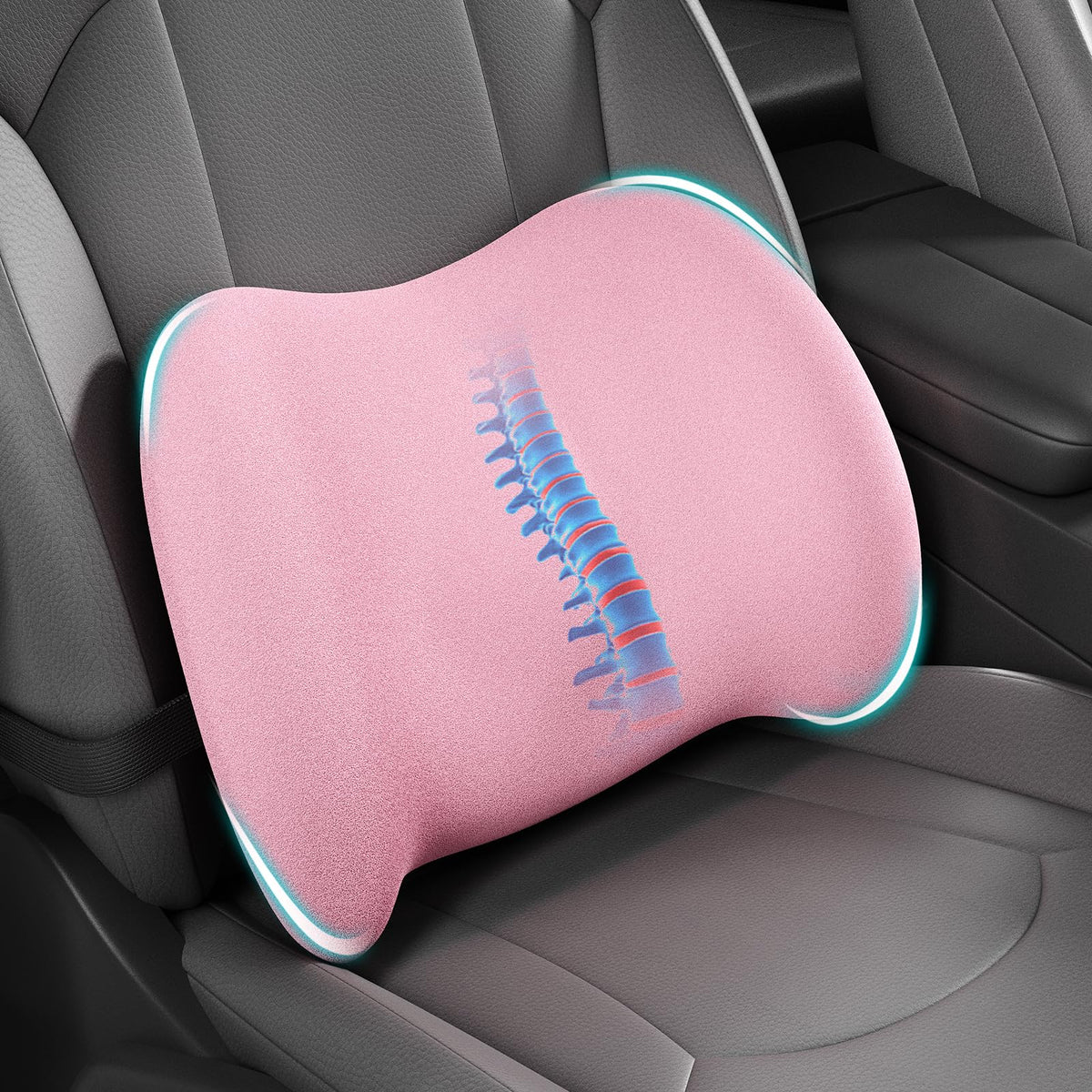 BYMECOST Lumbar Support Pillow for Car, Memory Foam Car Back Cushion