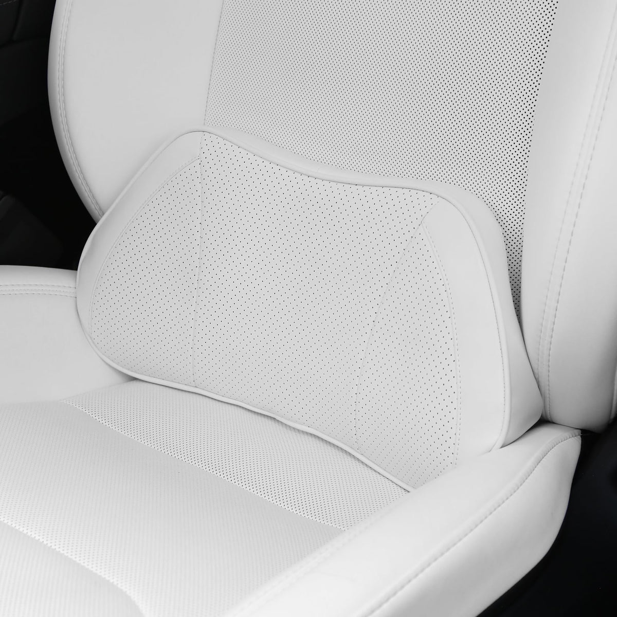 Lumbar Support Pillow for Car Seat, Office Chair, White, 1PC
