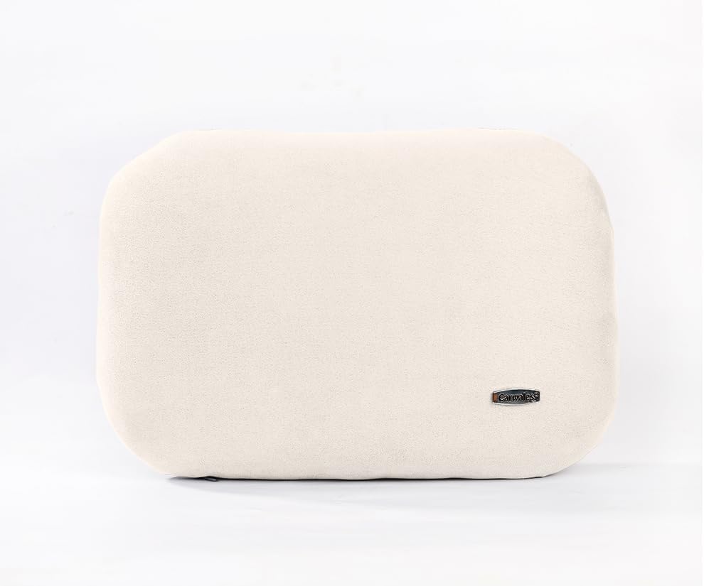 Beige Lumbar Support Pillow for Car Recliner Soft Lower Back Waist Cushion