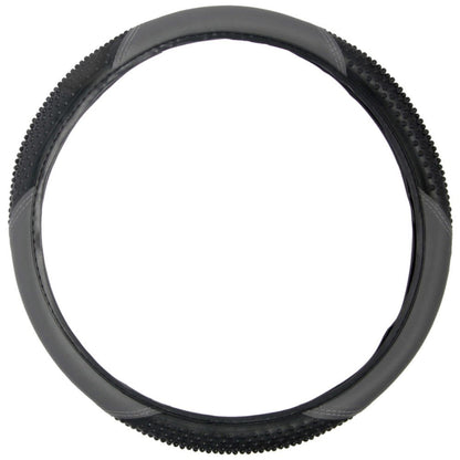BDK Black Genuine Leather Steering Wheel Cover Large 15.5 to 16 inch