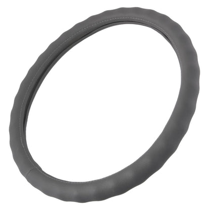 BDK Black Genuine Leather Steering Wheel Cover Large 15.5 to 16 inch