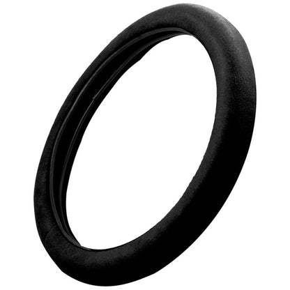 BDK Black Genuine Leather Steering Wheel Cover Large 15.5 to 16 inch