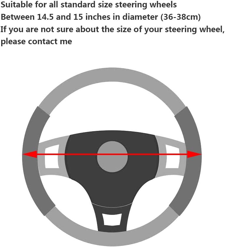 YOGURTCK Diamond Soft Leather Anti-Slip Steering Wheel Cover with Bling Bling Crystal Rhinestones, Universal 15 Inch for Women Girls, Fit Vehicles, Sedans, SUVs, Vans, Trucks - Black