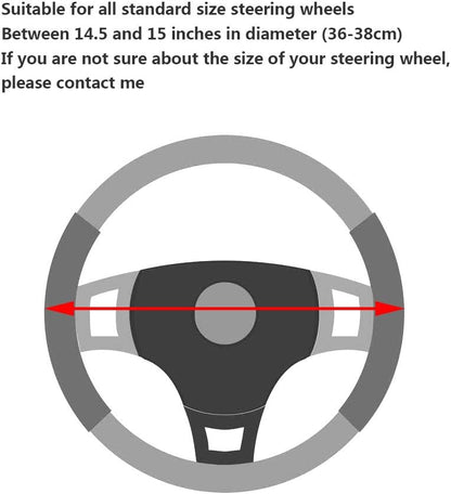 YHONGJT Soft Cute Light Pink Microfiber Leather Anti-Slip Steering Wheel Cover, Universal 15 Inch for Women Girls, Fit Vehicles, Sedans, SUVs, Vans, Trucks