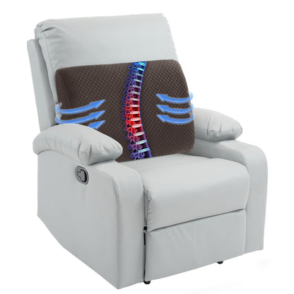 HOMBYS Lumbar Support Pillow for Recliner Chair, Memory Foam Back Support Cushion for Elderly,Extra Large Lumbar Support Pillow,Thick Backrest for Home Reading (Grey, 20“x13.5"x5")