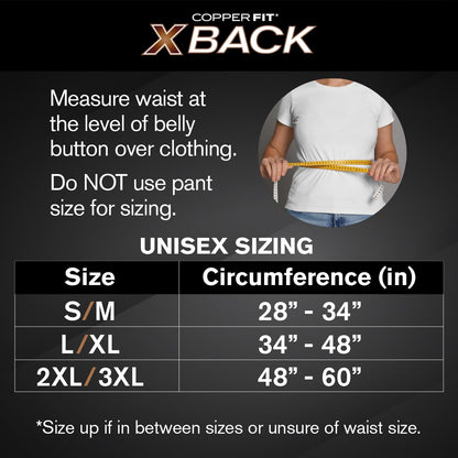 Copper Fit X-Back Brace for Lower Back Pain, Lumbar Support, Herniated Disc, Sciatica, Arthritis – Adjustable, Breathable Design - for Men and Women (Large/XLarge)
