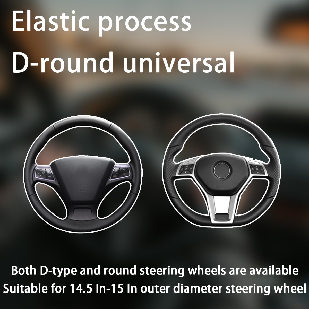 BELOMI 14.5-15 Inch Leather Steering Wheel Cover, Sport Style, Purple