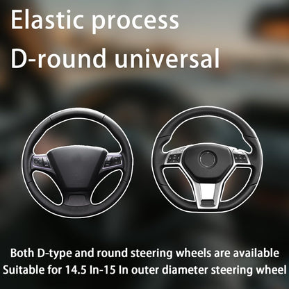 BELOMI 14.5-15 Inch Leather Steering Wheel Cover, Sport Style, Purple
