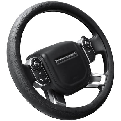 SEG Direct Black Microfiber Leather Auto Car Steering Wheel Cover 15 inch