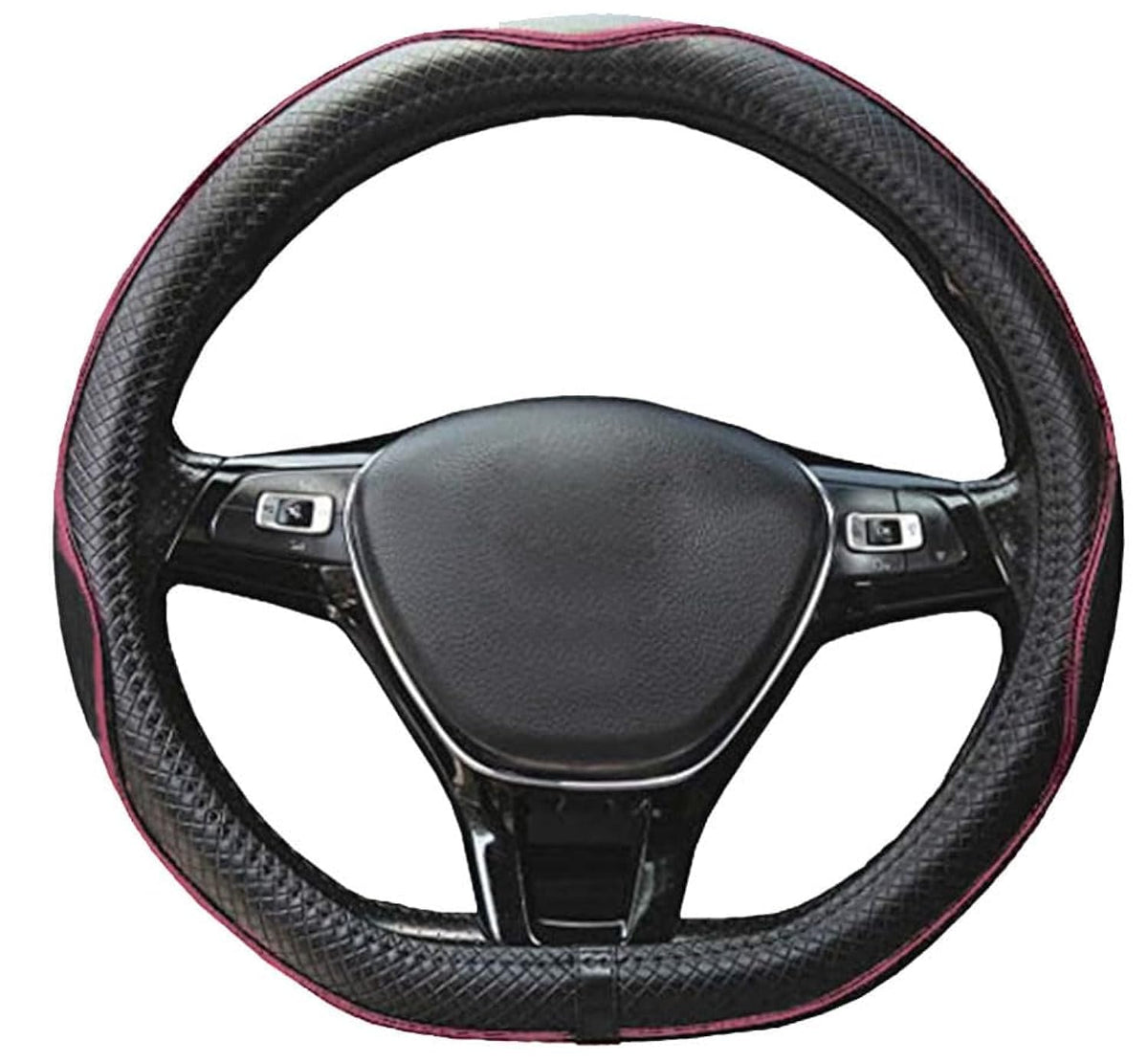 Mayco Bell Universal Standard Size Steering Wheel Cover Anti-Slip,Safety,Soft,Breathable,Durable,Full Surround,Comfortable Grip Microfiber Leather (14.5-15 inch,Black Blue)