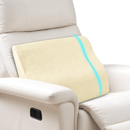 Lumbar Support Pillow for Recliner,Large Memory Foam Back Support Cushion for Sofa & Gaming Chair, Ergonomic Backrest Pillow for Elderly, Comfortable Couch Cushion with Machine Washable Cover,Gray