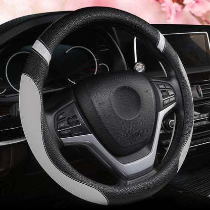 Cxtiy Steering Wheel Cover for Women Leather Universal Steering Wheel Covers for Car 15 inch (Pink)