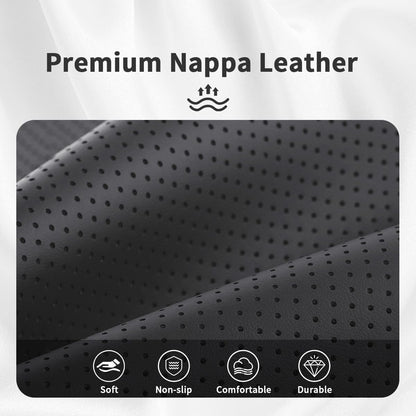 Car Steering Wheel Cover Napa Leather Non Slip Vehicle Steering Wheel Cover Protector, Quick Install Comfy Automotive Interior Decor, Universal fit 14½ to 15 inches Car Pickup SUV 14.5 to 15 inches