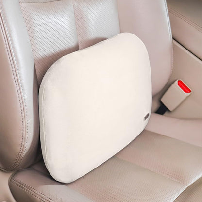 Beige Lumbar Support Pillow for Car Recliner Soft Lower Back Waist Cushion