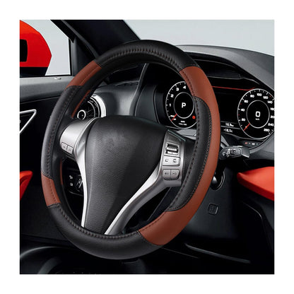 BELOMI 14.5-15 Inch Leather Steering Wheel Cover, Sport Style, Purple