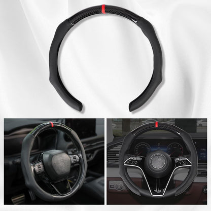 Car Steering Wheel Cover Napa Leather Non Slip Vehicle Steering Wheel Cover Protector, Quick Install Comfy Automotive Interior Decor, Universal fit 14½ to 15 inches Car Pickup SUV 14.5 to 15 inches