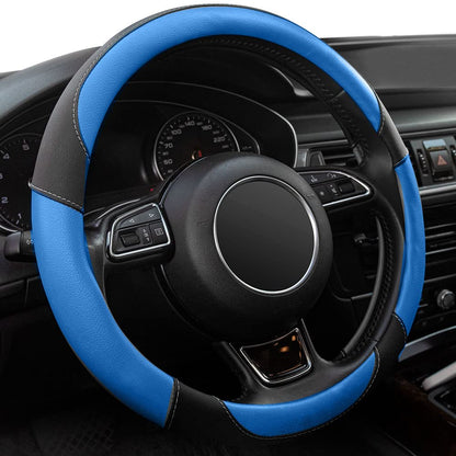 Car Steering Wheel Cover,14.5-15 Inch Black Universal Microfiber Leather Covers Breathable Anti-Slip Odorless Steering Wheels Accessories for Men Women