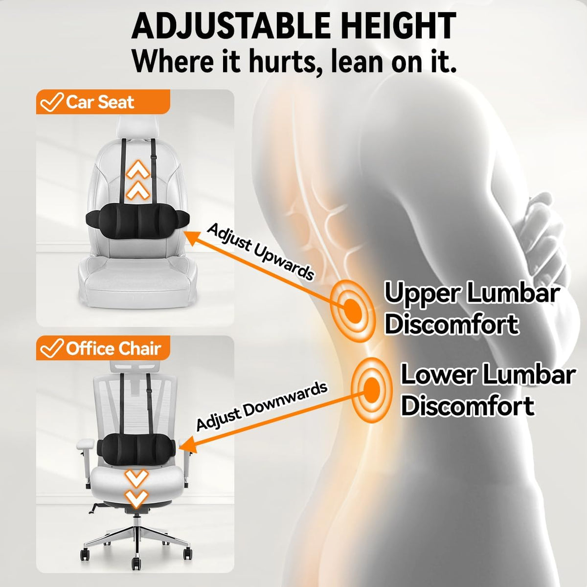 Lumbar Support Pillow for Office Chair Car,Back Support for Office Chair