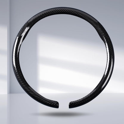 Steering Wheel Cover Carbon Fiber Car Steering Wheel Cover, Glossy Black