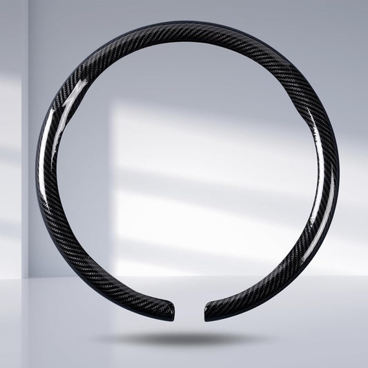 Steering Wheel Cover Carbon Fiber Car Steering Wheel Cover, Glossy Black