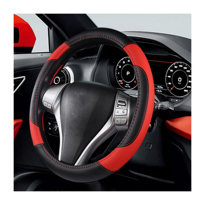 BELOMI 14.5-15 Inch Leather Steering Wheel Cover, Sport Style, Purple
