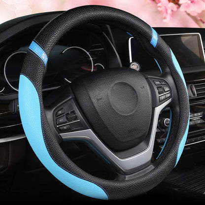 Cxtiy Steering Wheel Cover for Women Leather Universal Steering Wheel Covers for Car 15 inch (Pink)