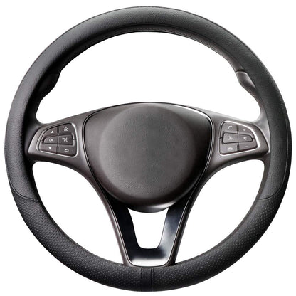 COFIT Breathable Car Steering Wheel Cover 16 inch Auto Universal Leather Wrap Non-Slip Steeringwheel Protector Automotive Interior Accessories, Beige (Suit for 15 1/2-16 inch)
