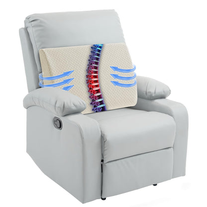 HOMBYS Lumbar Support Pillow for Recliner Chair, Memory Foam Back Support Cushion for Elderly,Extra Large Lumbar Support Pillow,Thick Backrest for Home Reading (Grey, 20“x13.5"x5")