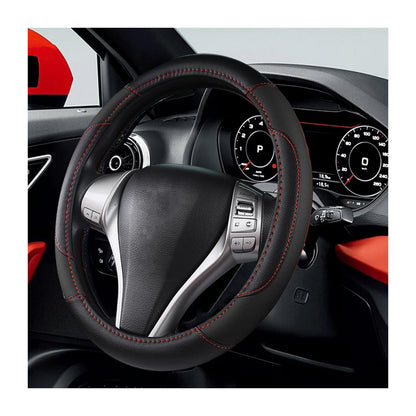 BELOMI 14.5-15 Inch Leather Steering Wheel Cover, Sport Style, Purple