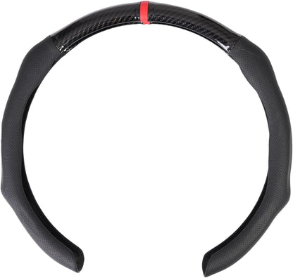 Car Steering Wheel Cover Napa Leather Non Slip Vehicle Steering Wheel Cover Protector, Quick Install Comfy Automotive Interior Decor, Universal fit 14½ to 15 inches Car Pickup SUV 14.5 to 15 inches