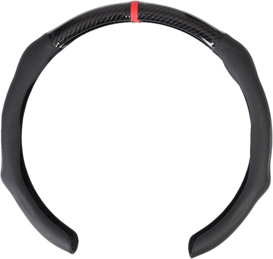 Car Steering Wheel Cover Napa Leather Non Slip Vehicle Steering Wheel Cover Protector, Quick Install Comfy Automotive Interior Decor, Universal fit 14½ to 15 inches Car Pickup SUV 14.5 to 15 inches