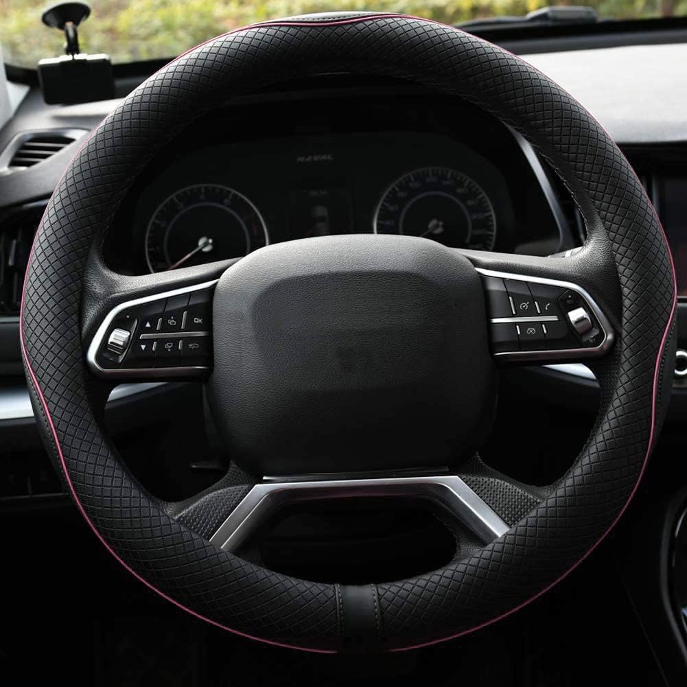 Rueesh Steering Wheel Cover Microfiber Leather Universal for 14.5-15 Inch