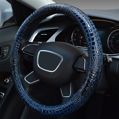 Premium Leather Steering Wheel Cover with Air Holes – Non-Slip Rubber Grip, Universal Fit for Cars (Black)
