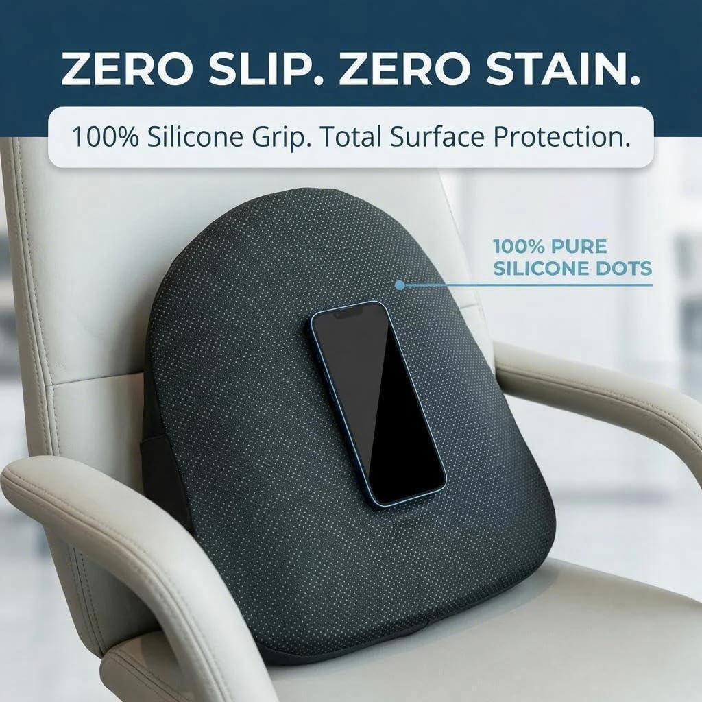 Lumbar Support Pillow for Office Chair & Car Seat, All-Season Memory Foam for Lower Back Pain Relief, Non-Slip Back Cushion with Dual Straps for Desk Workers & Drivers, Black