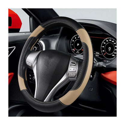 BELOMI 14.5-15 Inch Leather Steering Wheel Cover, Sport Style, Purple
