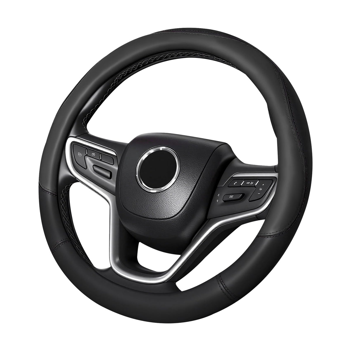 Car Steering Wheel Cover, Steering Wheel Accessories, 15 Inch Microfiber Leather Carbon Fiber Soft Anti-Slip Breathable, Car Accessories Elastic Non-Slip Cover for Most Vehicles