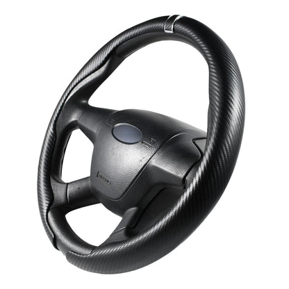 Quick Install Sporty Perforated Nappa Leather Steering Wheel Cover with Red Circular Stripe Trim Universal fit Any 14½ to 15 inches Car Pickup SUV 14.5 to 15 inches SW