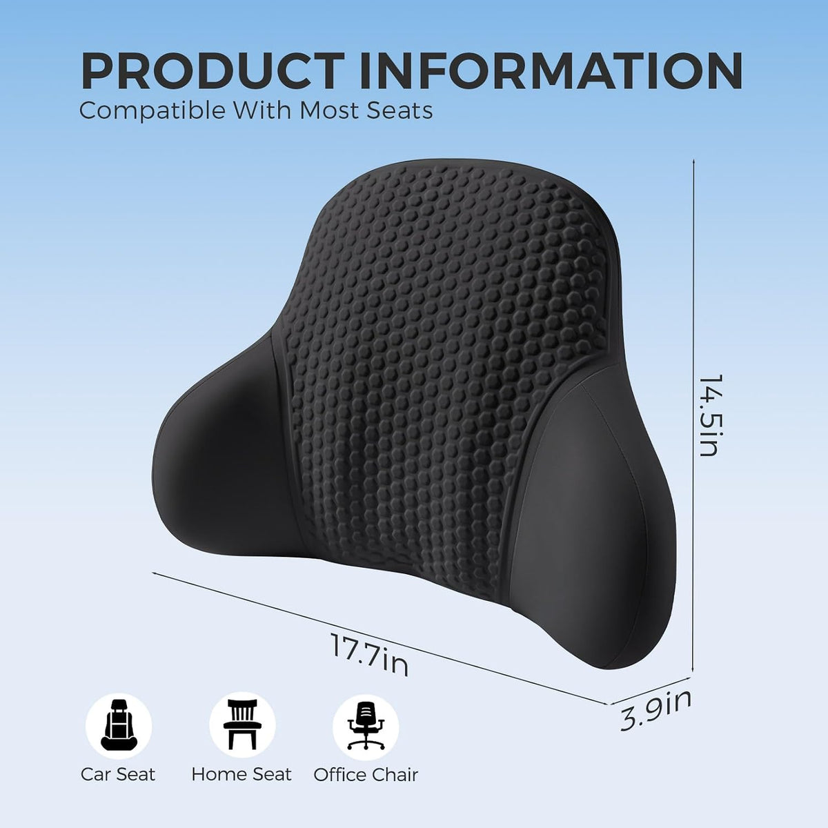 BABUR Gel Lumbar Support Pillow for Car, Lower Back Support Pain Relief