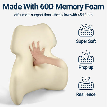 Season Guard Back Support Pillow, Lumbar Pain Relief Cushion for Office/Car