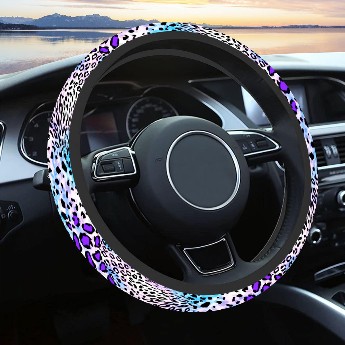 Car Steering Wheel Cover for Women Men,Cute Wildflower