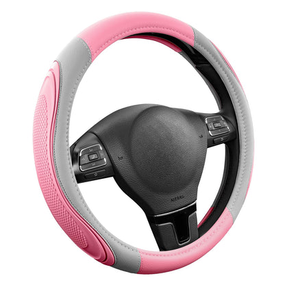 Road Comforts Car Steering Wheel Cover - Microfiber Leather Steering Wheel Wrap Sports 14.5-15 Inch Steering Wheel Cover Non-Slip for Men Women Grey Color