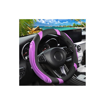 Osilly 15 Inch Artificial Leather Steering Wheel Cover, Red
