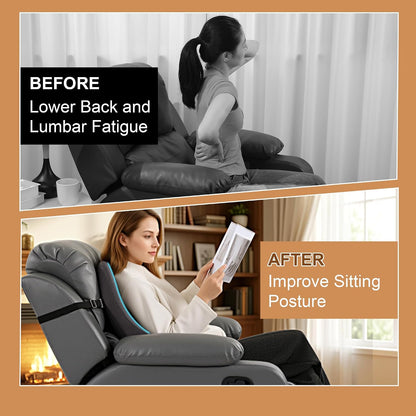 HOMBYS Extra Long Lumbar Support Pillow for Recliner Chair, 50D Molded Memory Foam Back Support Cushion with Full Back Support, Ergonomic Design & Breathable Cover