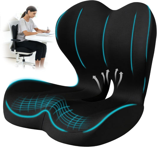 Seat Cushion for Office Chair, Ergonomic Cushion with Lumbar Support Pillow